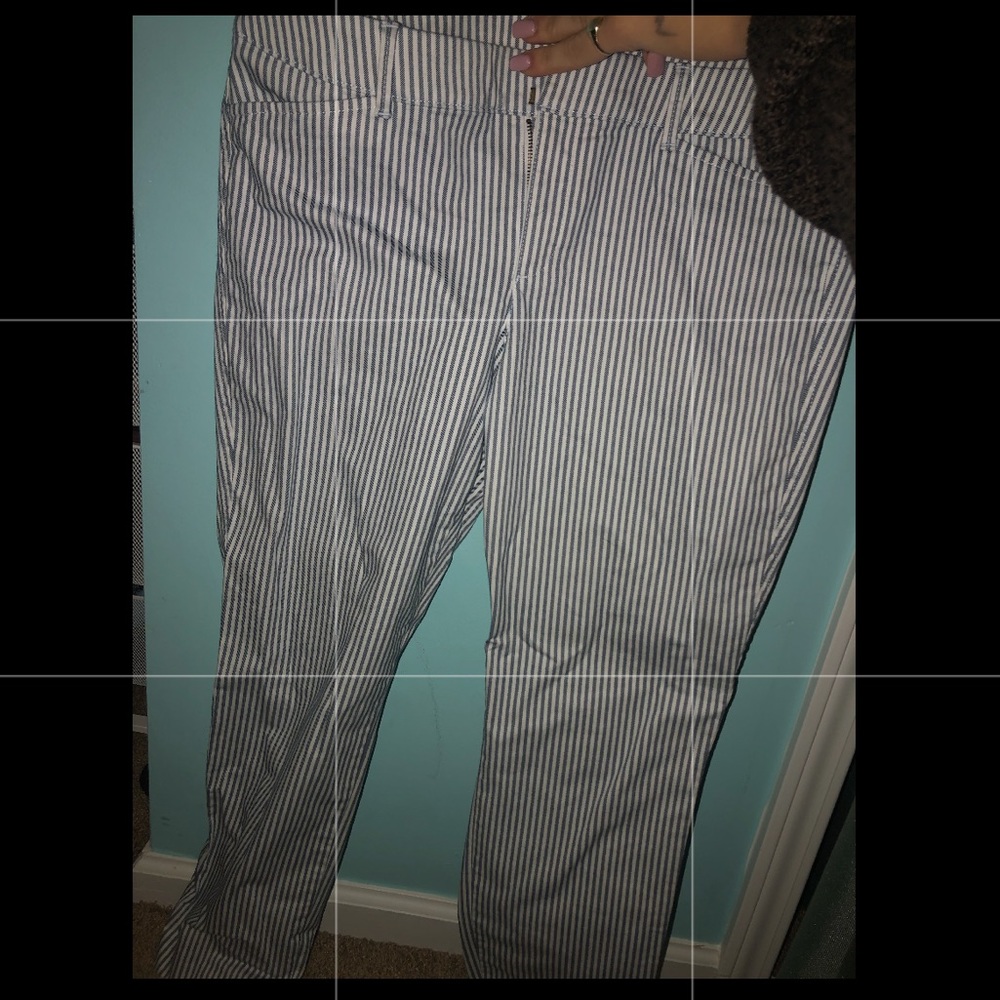 Size 12 striped pixie cut pants